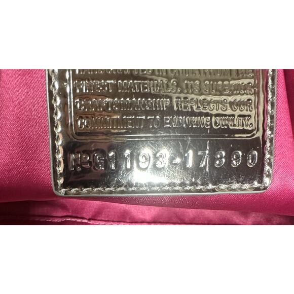 Coach Poppy Signature Sateen Tote Gray Silver Metallic Shoulder Bag Purse Large - Picture 11 of 12